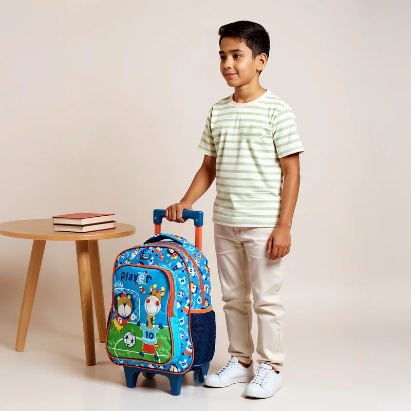 Must 3-Piece Animal Print Trolley Backpack Set for Kids